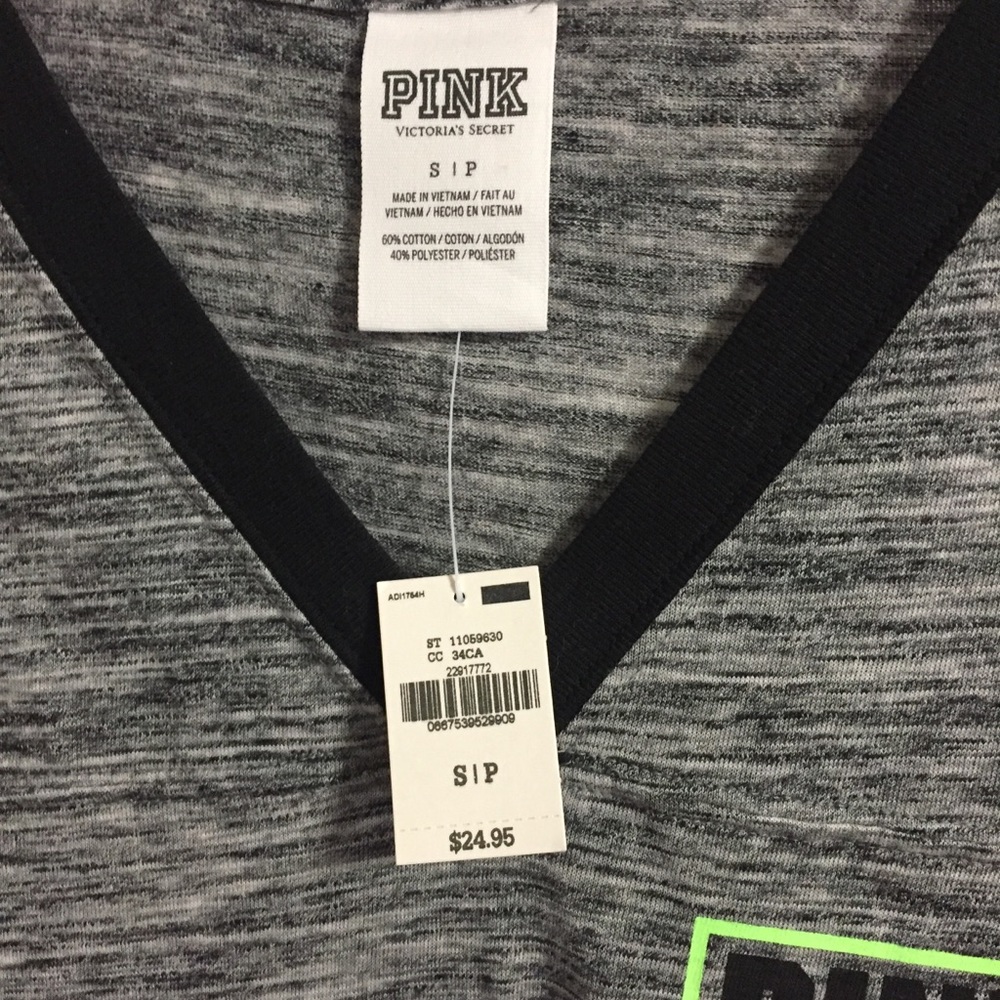 PINK black and grey tee